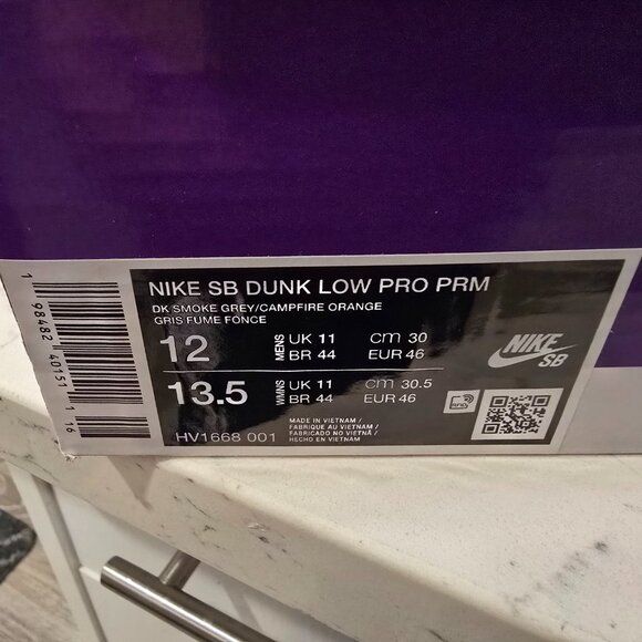 Nike SB Dunk Low Dark Smoke Grey Campfire Orange KRAMPUS DUNK Mens 12 2025 NEW - Picture 11 of 11